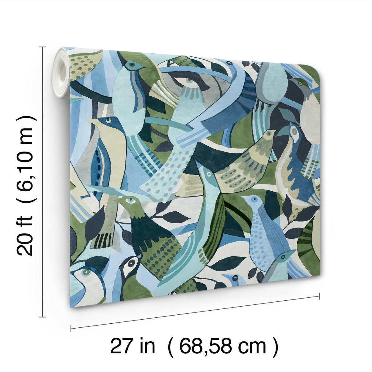 York Wallcoverings Fauvist Flock Green Abstract Peel + Stick Wallpaper