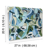 York Wallcoverings Fauvist Flock Green Abstract Peel + Stick Wallpaper