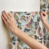 York Wallcoverings Fauvist Flock Plum Abstract Peel + Stick Wallpaper