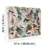 York Wallcoverings Fauvist Flock Plum Abstract Peel + Stick Wallpaper
