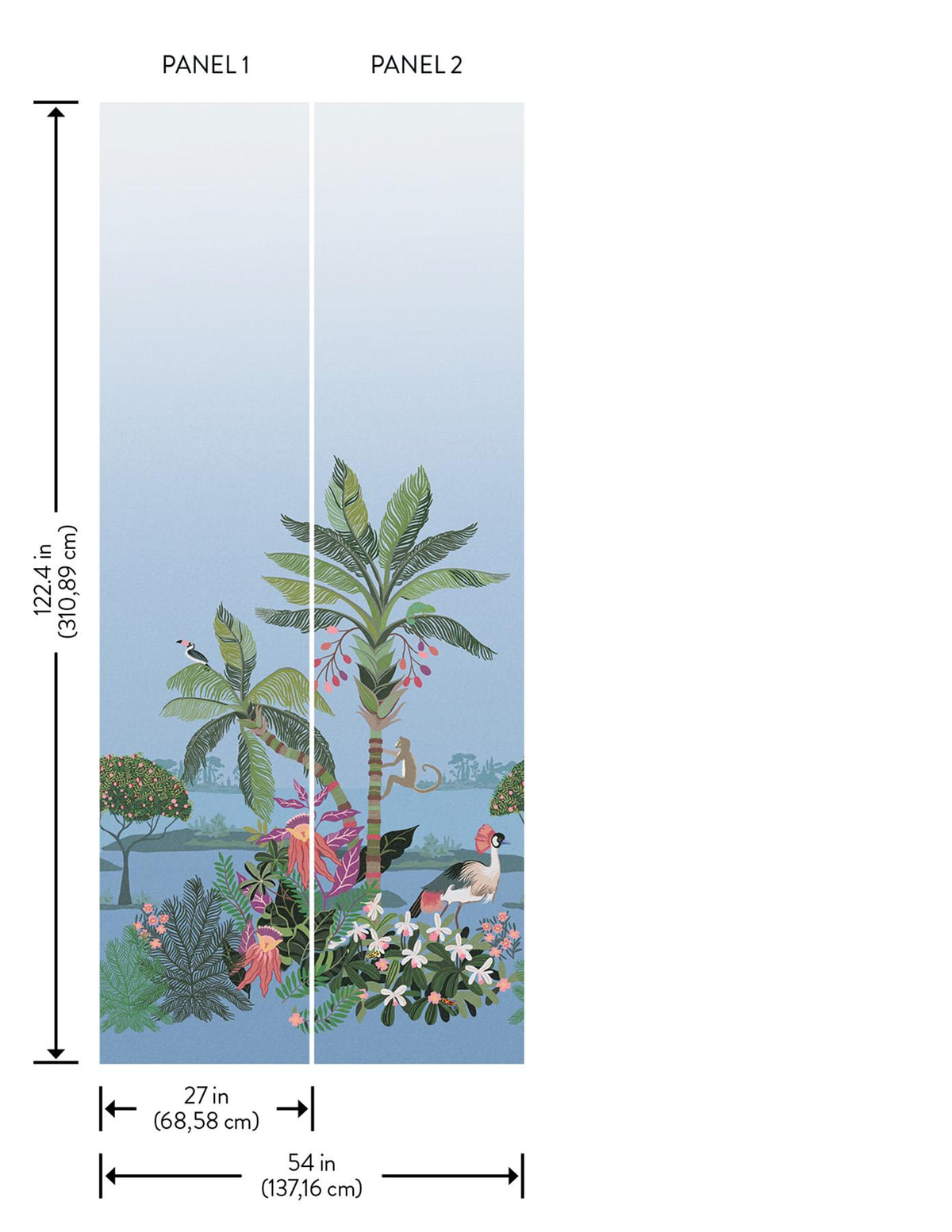 York Wallcoverings Tropical Lagoon Lush Premium Peel + Stick Wall Mural