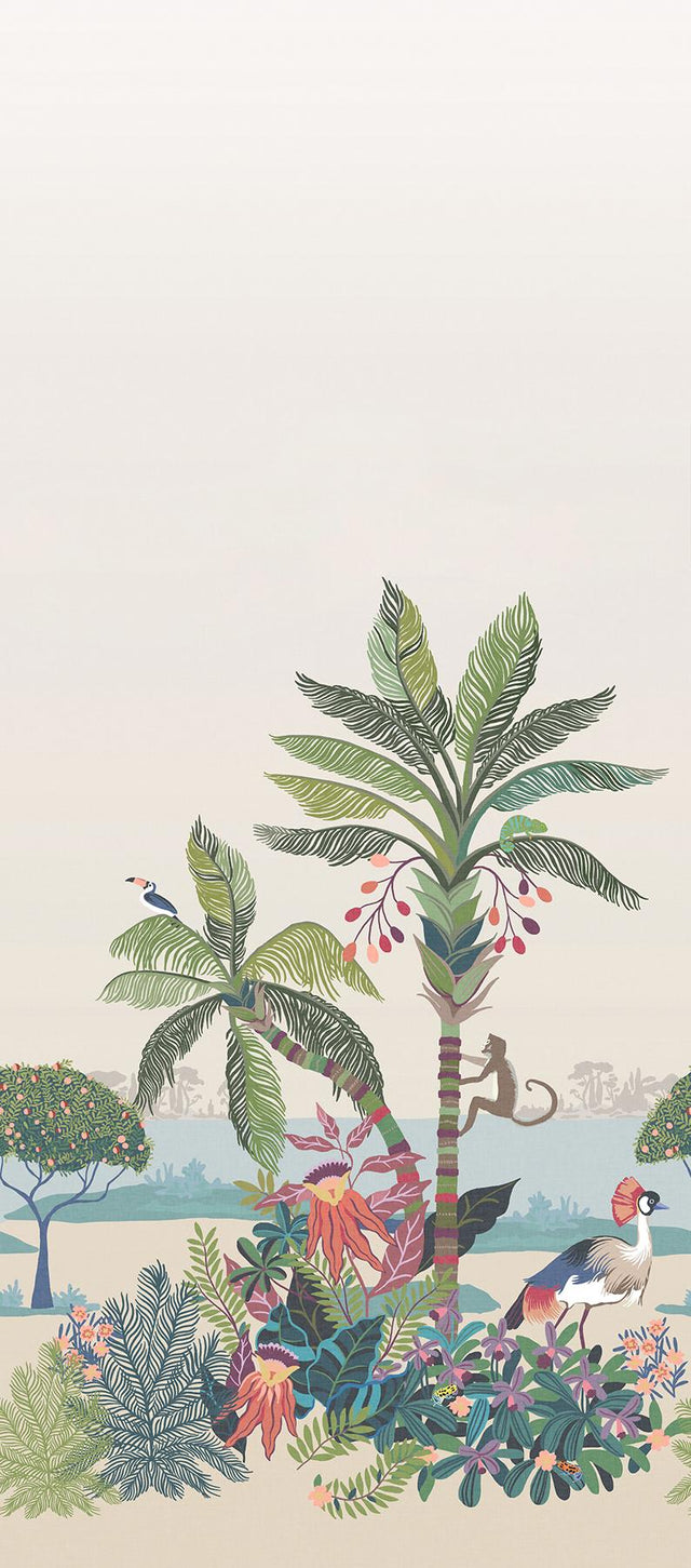 York Wallcoverings Tropical Lagoon Earthy Premium Peel + Stick Wall Mural