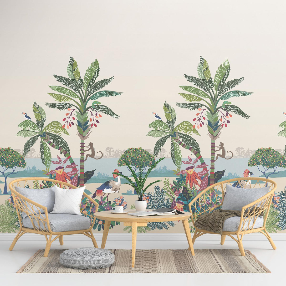 York Wallcoverings Tropical Lagoon Earthy Premium Peel + Stick Wall Mural