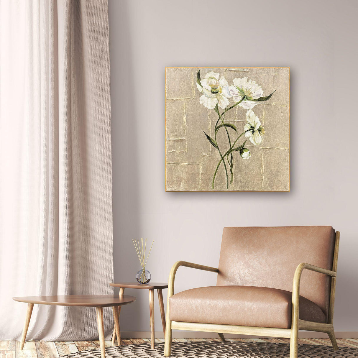 Paragon A New Bloom I White 25 X 25 X 2 Wall Art
