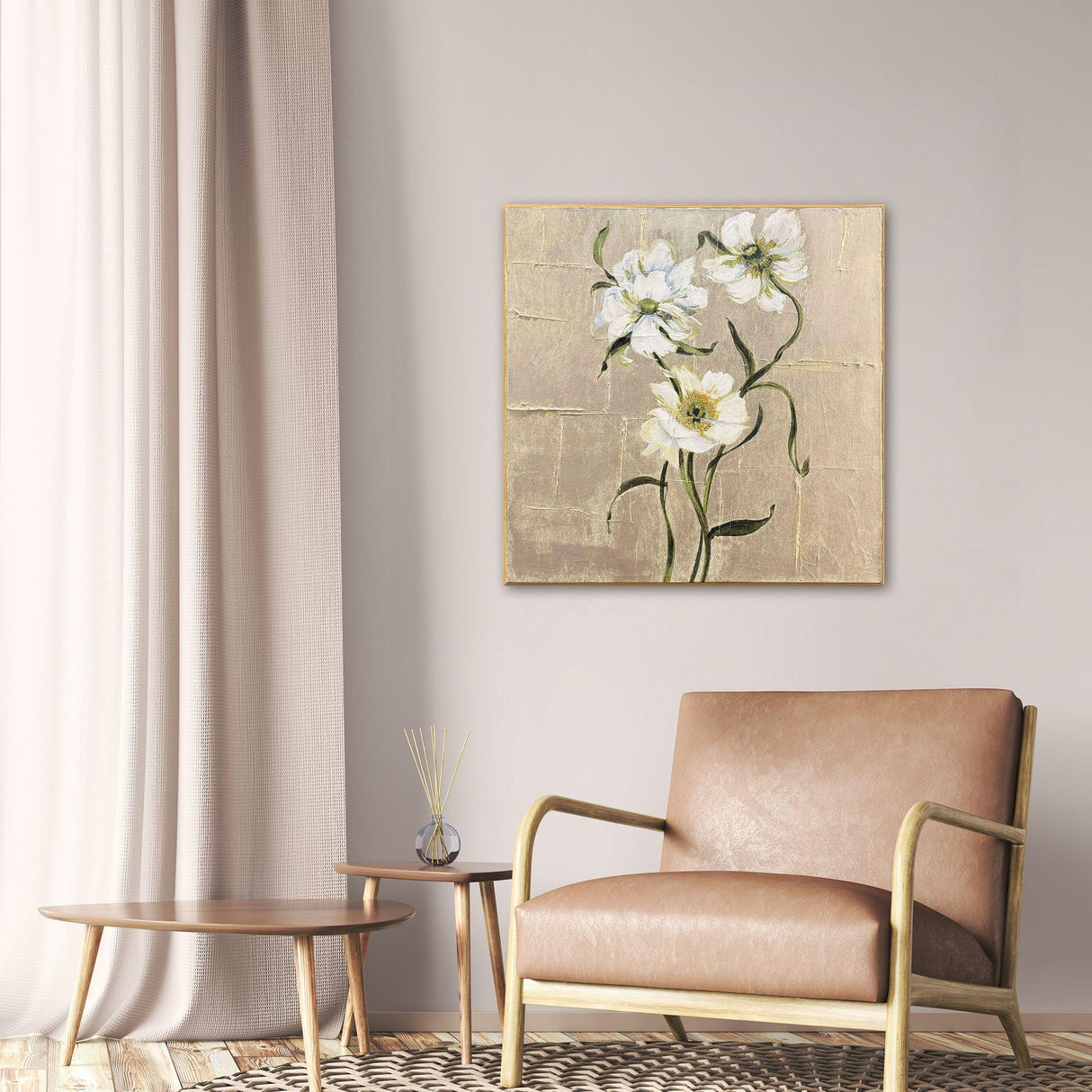 Paragon A New Bloom II White 25 X 25 X 2 Wall Art