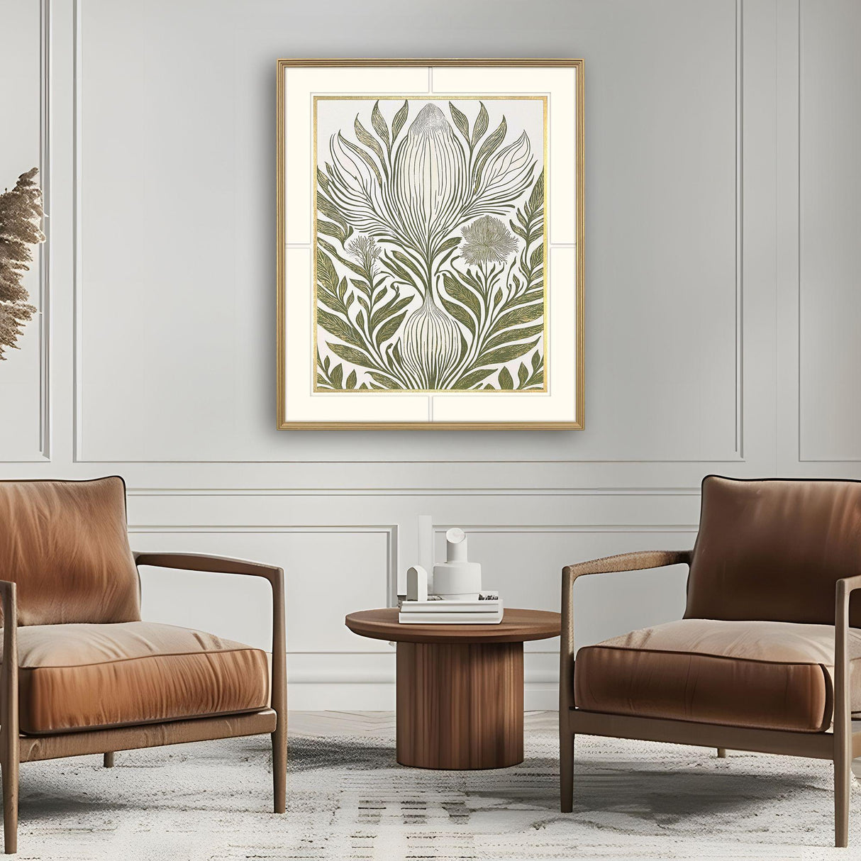 Paragon Budding Botanical Green 50 X 42 X 2 Wall Art