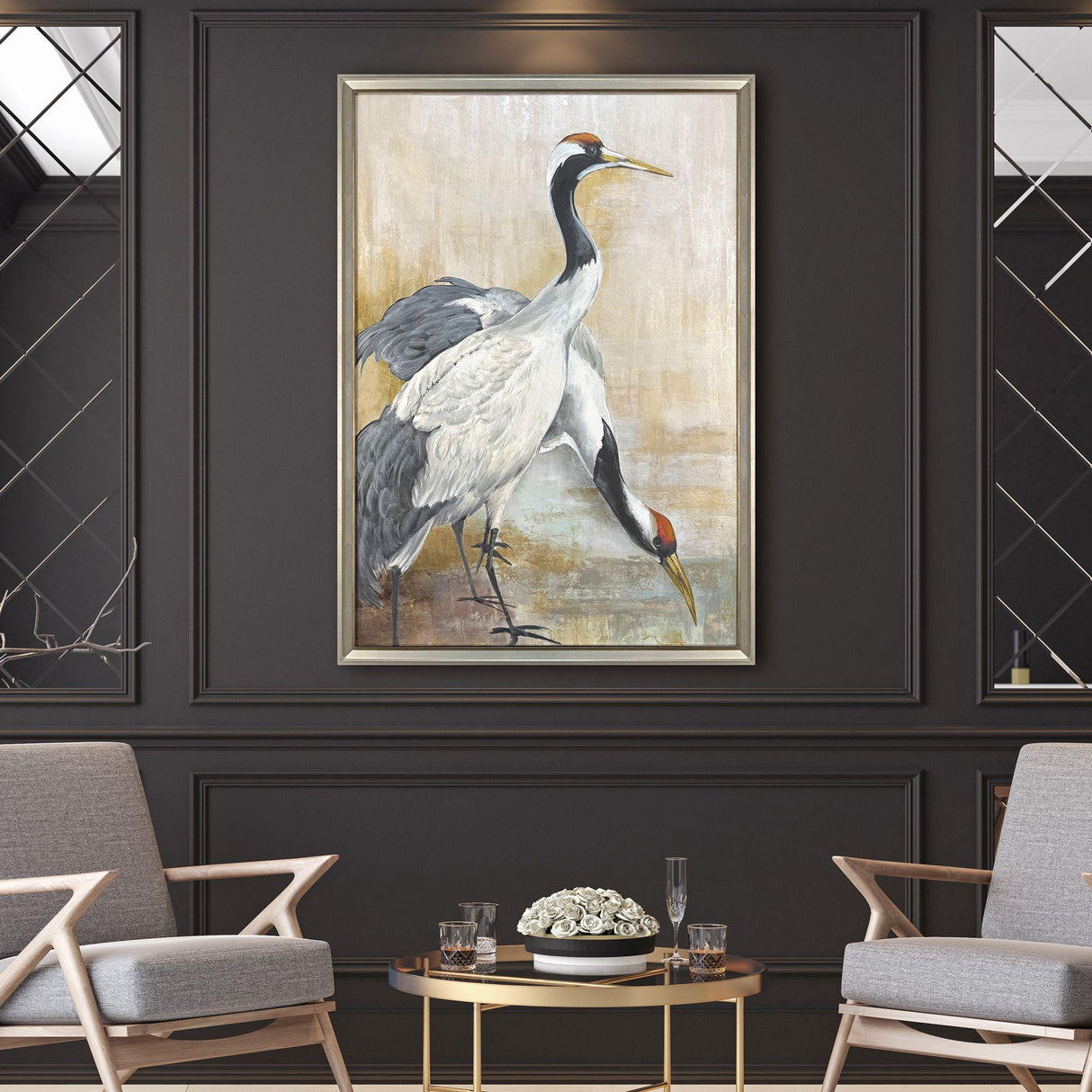 Paragon Delicate Cranes Beige 61 X 41 X 3 Wall Art