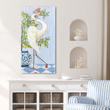 Paragon Crowned Crane I Blue 48 X 24 X 4 Wall Hanging