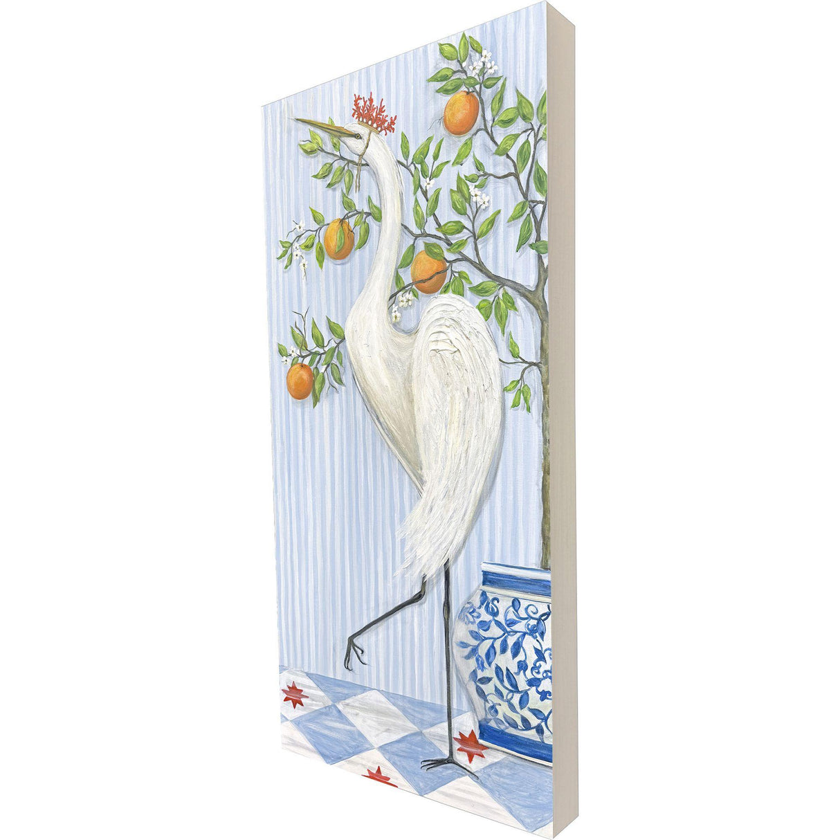 Paragon Crowned Crane II Blue 48 X 24 X 4 Wall Hanging