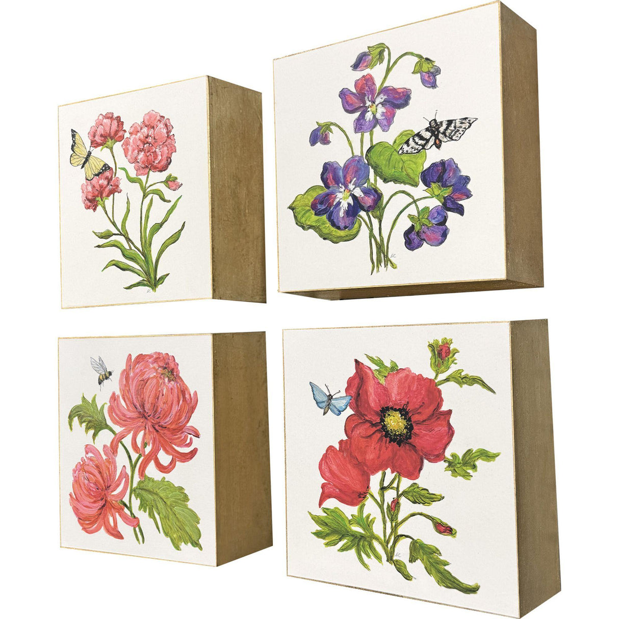 Paragon Floral Snapshot III S/4 Multi 05 X 05 X 1 Wall Hanging