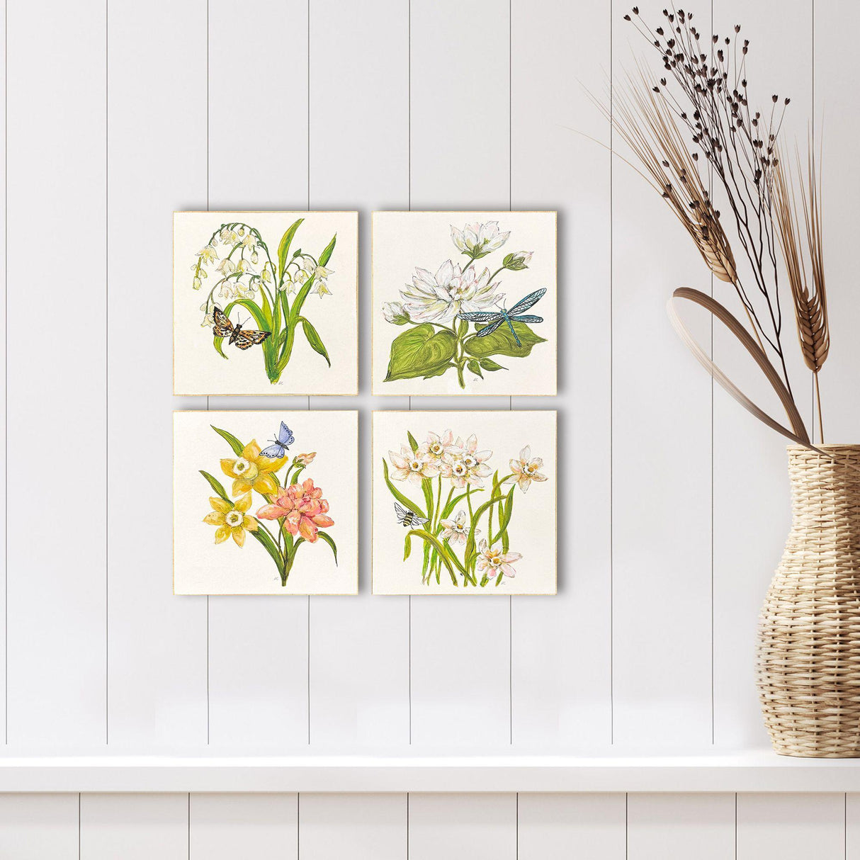 Paragon Floral Snapshot II S/4 Multi 05 X 05 X 1 Wall Hanging