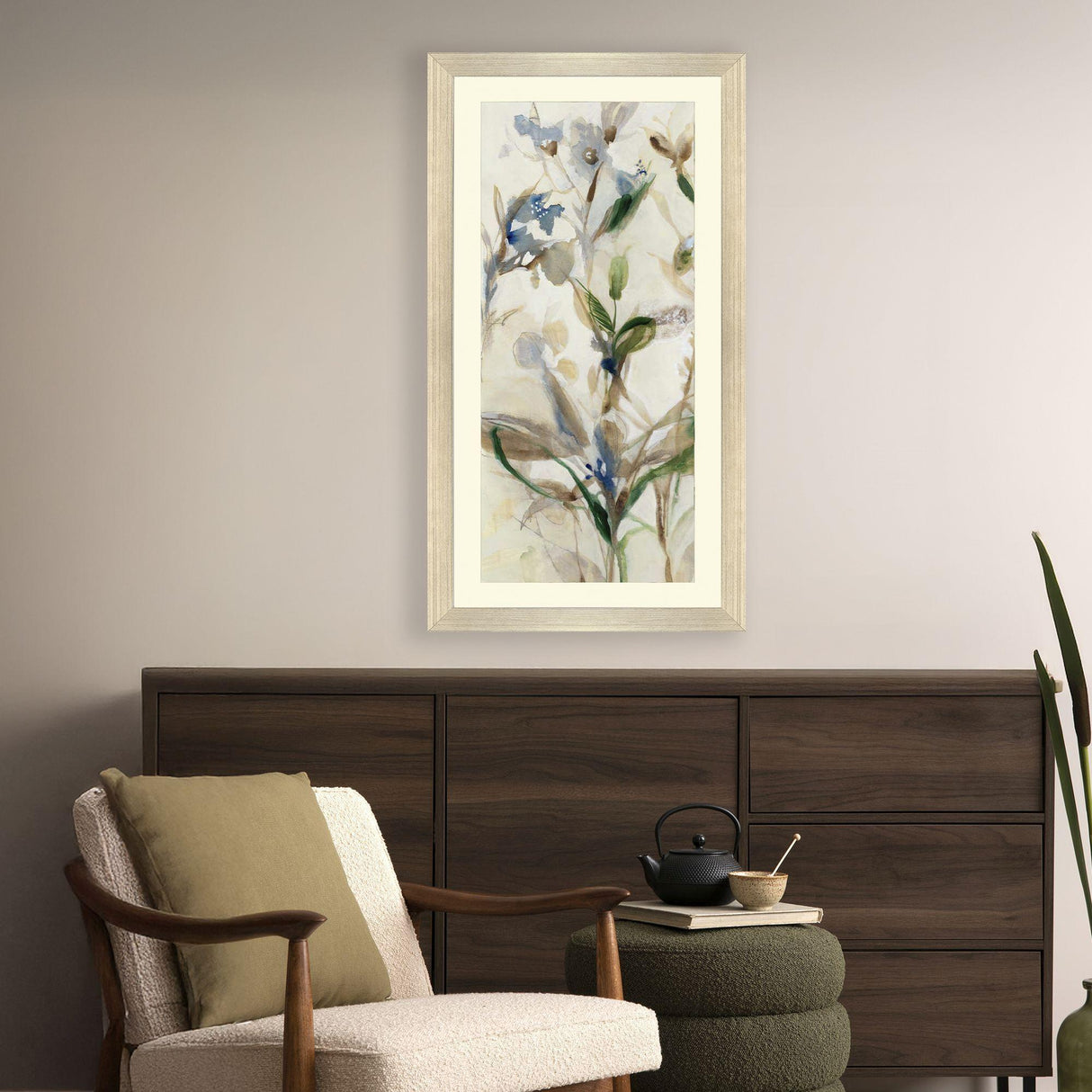 Paragon Wild Grasses Left Blue 43 X 23 X 2 Wall Art