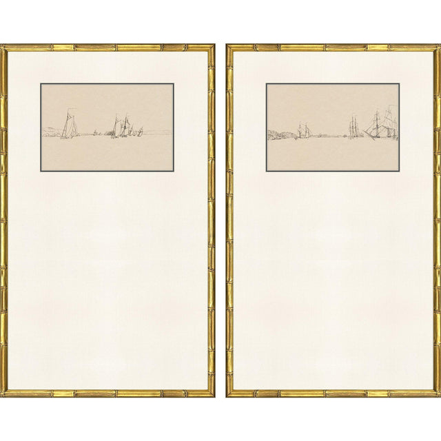 Paragon Harbor Sketch S/2 Brown 32 X 19 X 2 Wall Art