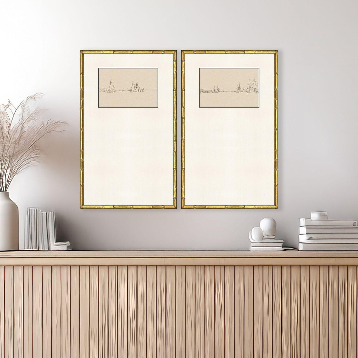 Paragon Harbor Sketch S/2 Brown 32 X 19 X 2 Wall Art