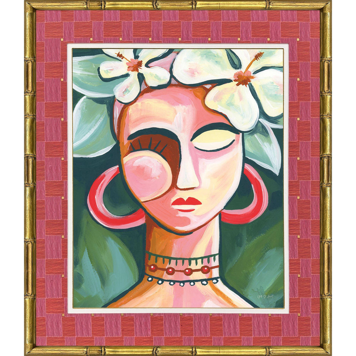 Paragon Portrait in the Tropic Pink 27 X 23 X 2 Wall Art