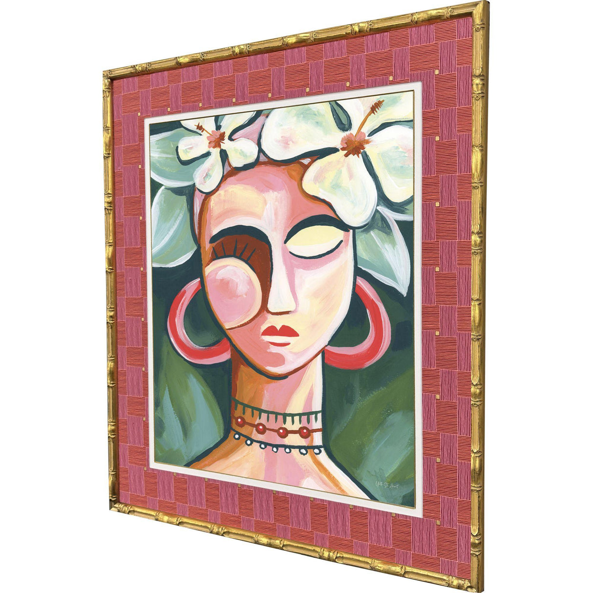 Paragon Portrait in the Tropic Pink 27 X 23 X 2 Wall Art