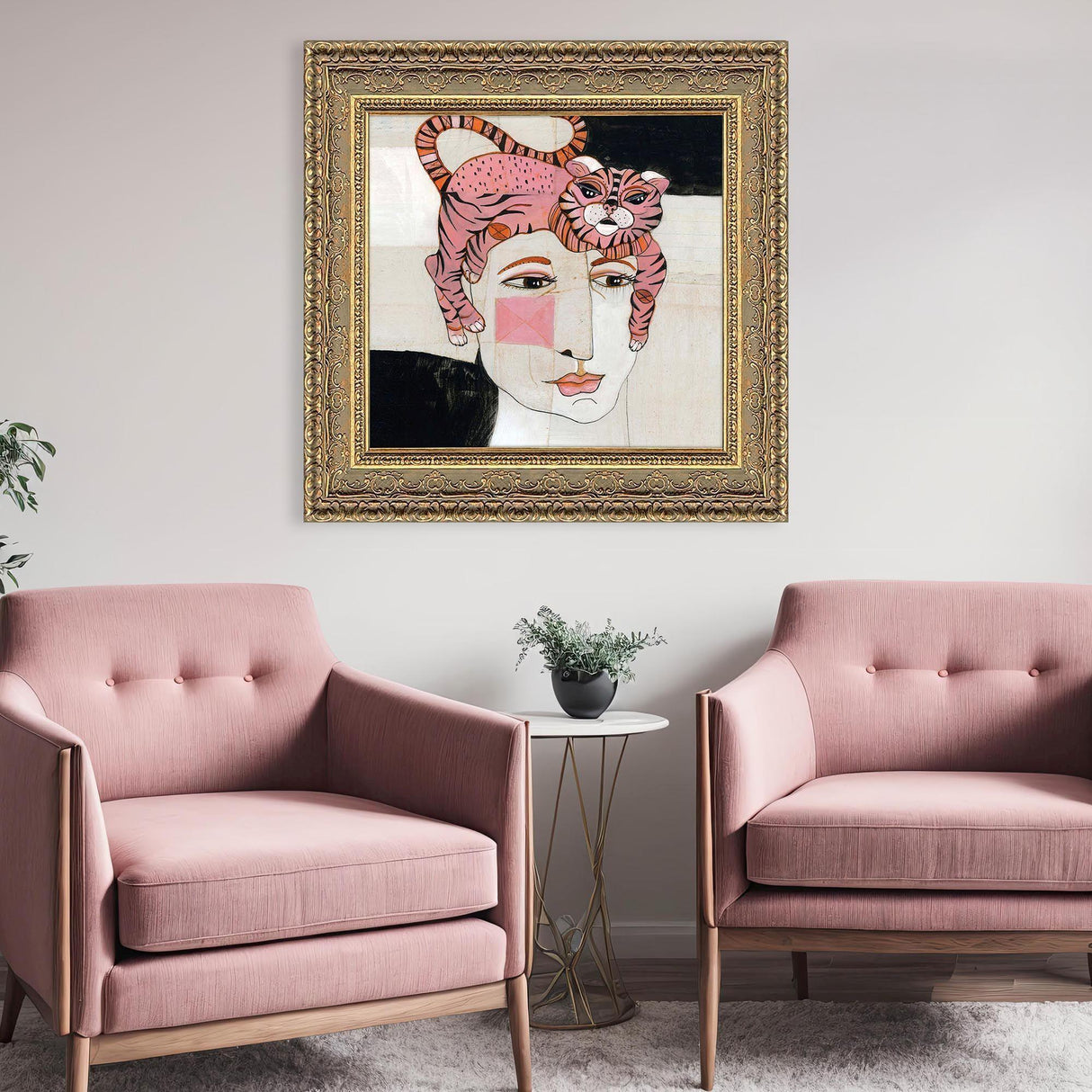 Paragon Cat Hair Pink 42 X 42 X 3 Wall Art