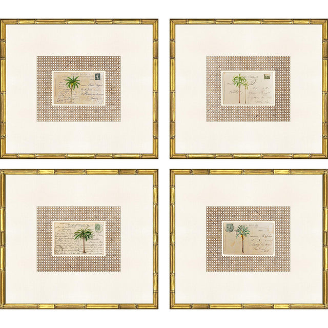 Paragon Palm Postale S/4 Beige 18 X 20 X 2 Wall Art