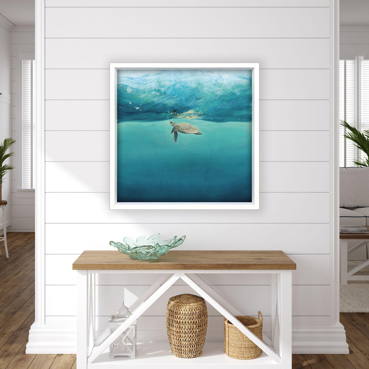 Paragon Turtle Reflection Blue 34 X 34 X 3 Wall Art