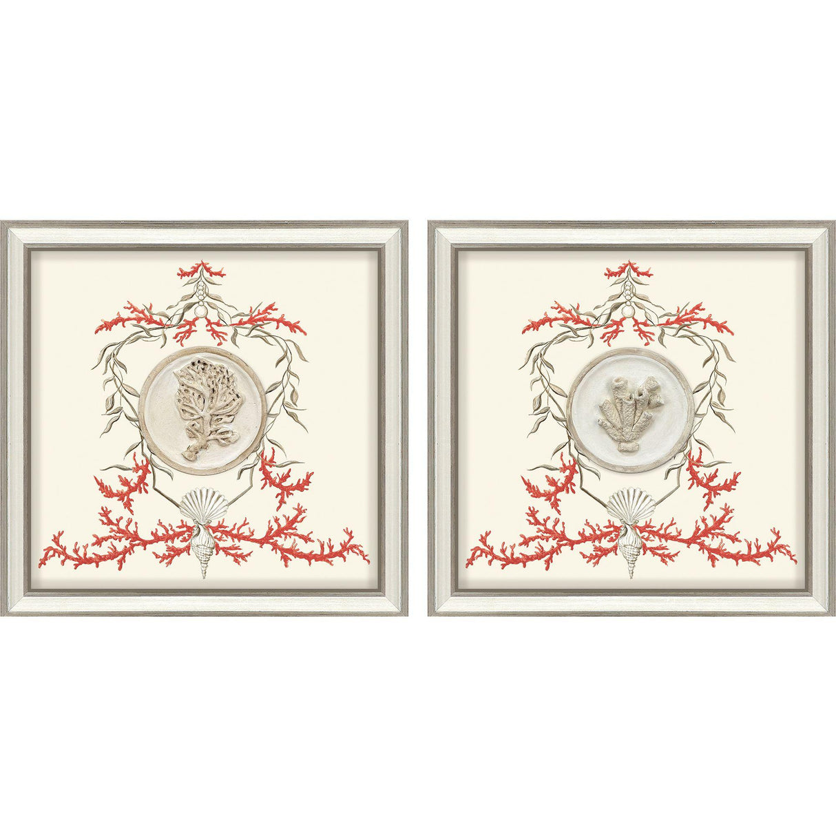 Paragon Coral Elegance I S/2 Red 16 X 16 X 2 Wall Art