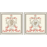 Paragon Coral Elegance I S/2 Red 16 X 16 X 2 Wall Art