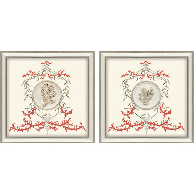 Paragon Coral Elegance I S/2 Red 16 X 16 X 2 Wall Art
