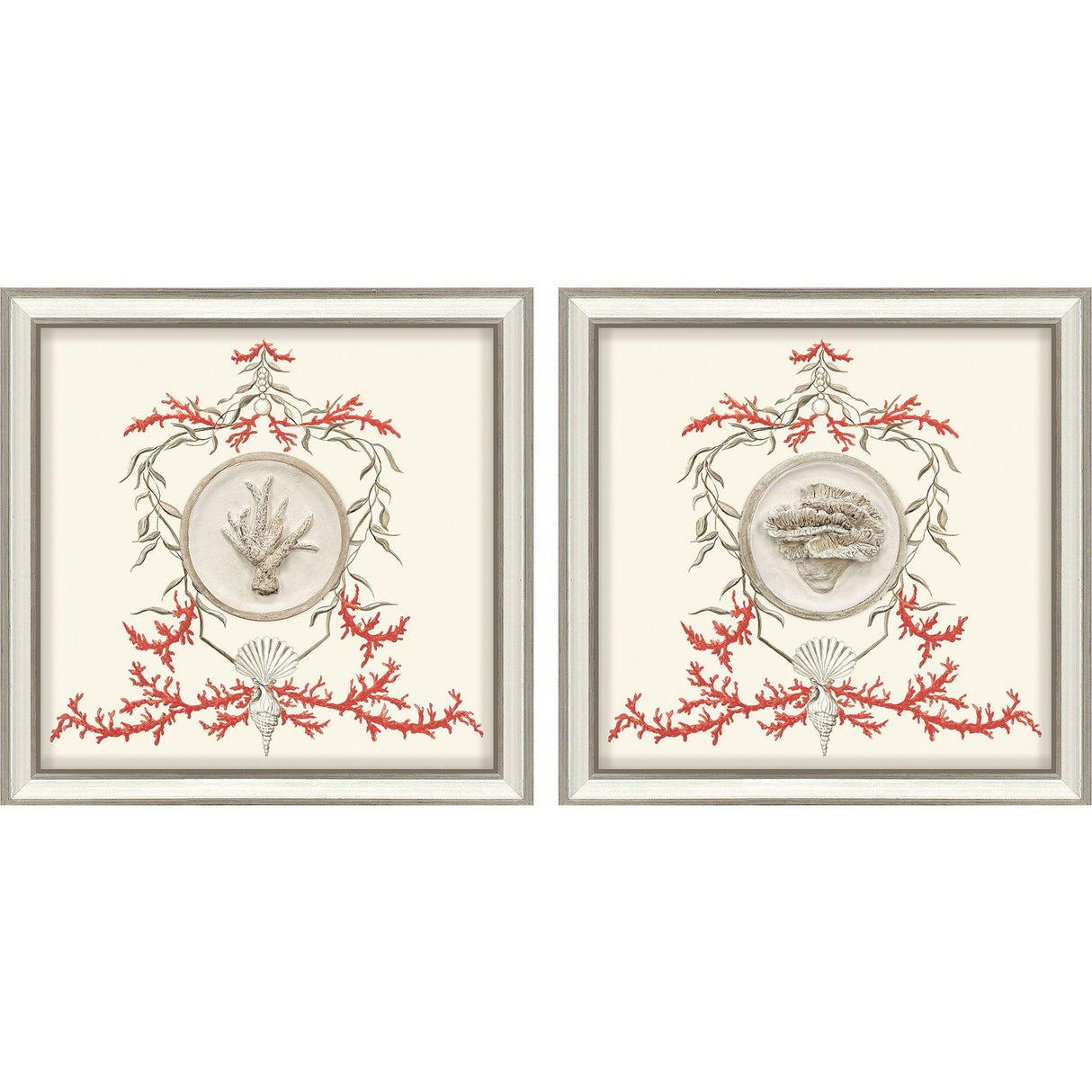 Paragon Coral Elegance II S/2 Red 16 X 16 X 2 Wall Art