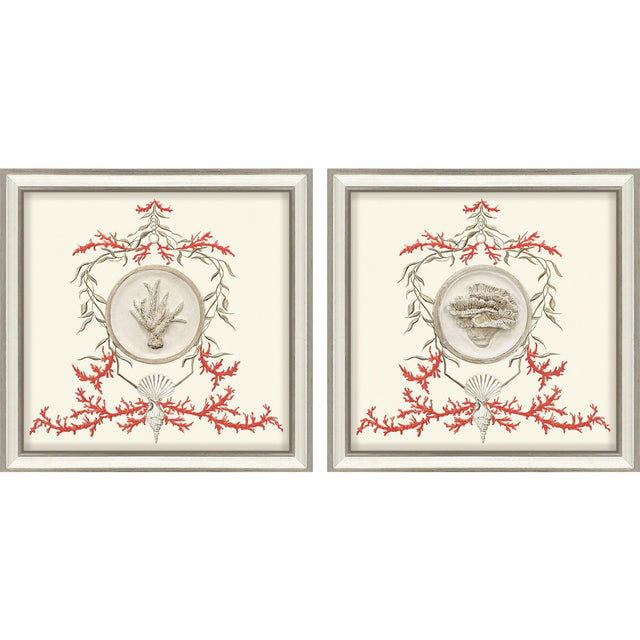 Paragon Coral Elegance II S/2 Red 16 X 16 X 2 Wall Art