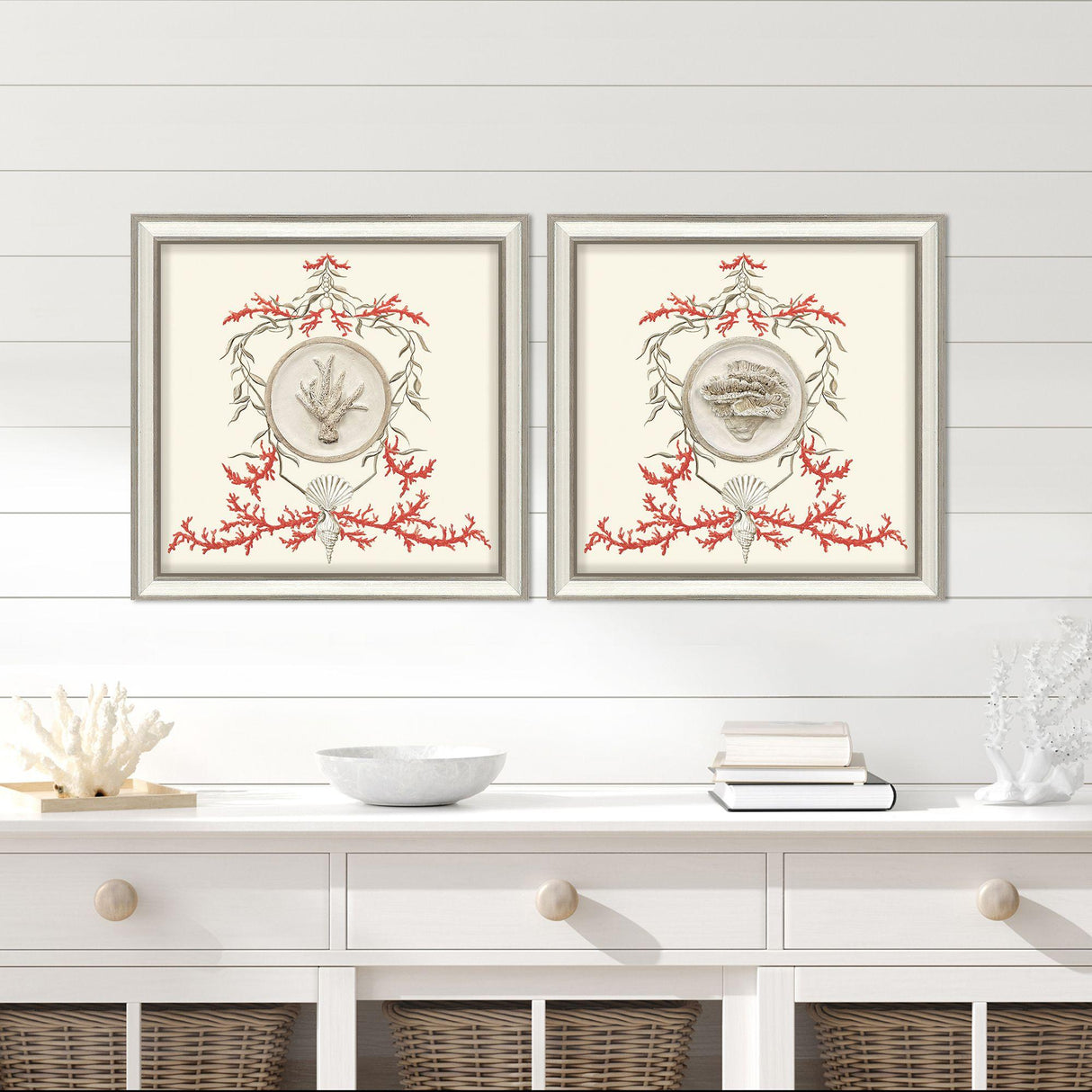 Paragon Coral Elegance II S/2 Red 16 X 16 X 2 Wall Art