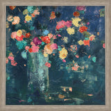 Paragon Vintage Floral on Blue Blue 40 X 40 X 2 Wall Art