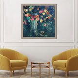 Paragon Vintage Floral on Blue Blue 40 X 40 X 2 Wall Art