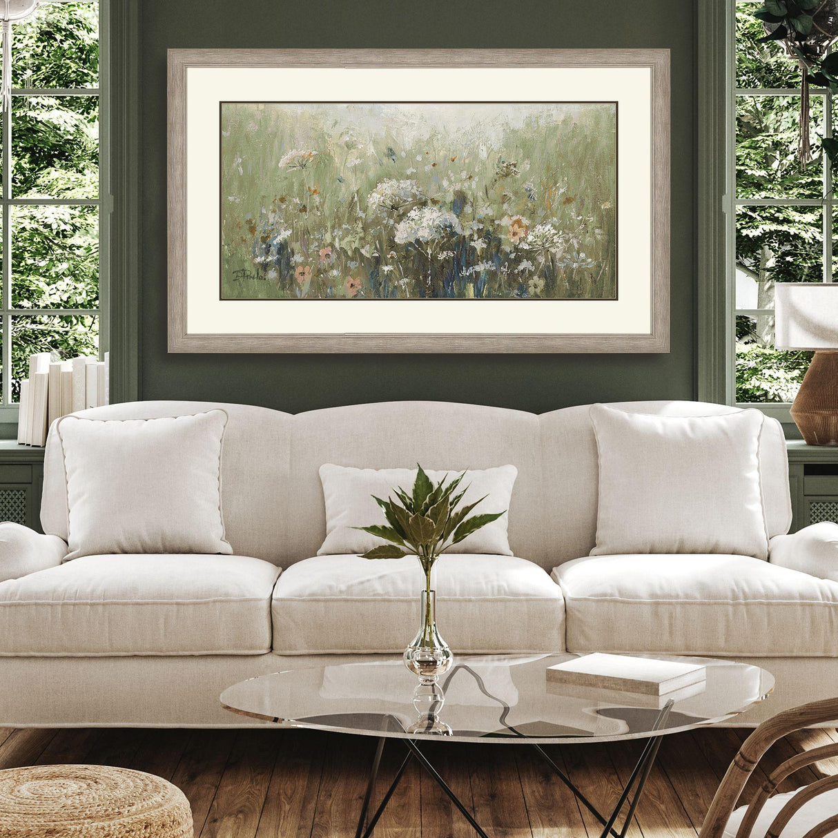 Paragon Mistful Summer Meadow Green 36 X 60 X 2 Wall Art