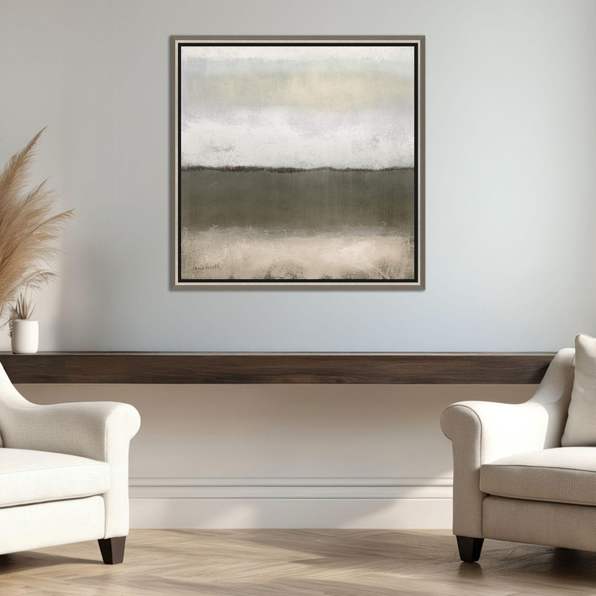 Paragon Clouds on Olive I Green 39 X 39 X 3 Wall Art