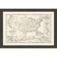 Paragon Military Map of US, 1861 Black 37 X 53 X 2 Wall Art