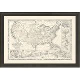 Paragon Military Map of US, 1861 Black 37 X 53 X 2 Wall Art