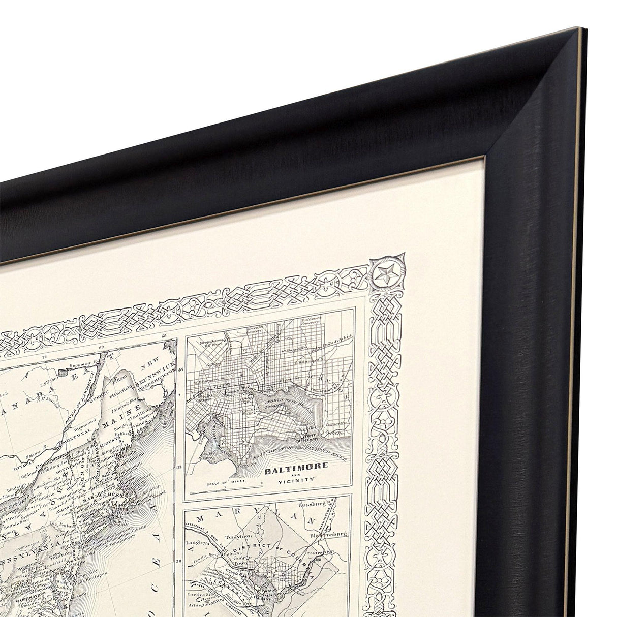 Paragon Military Map of US, 1861 Black 37 X 53 X 2 Wall Art