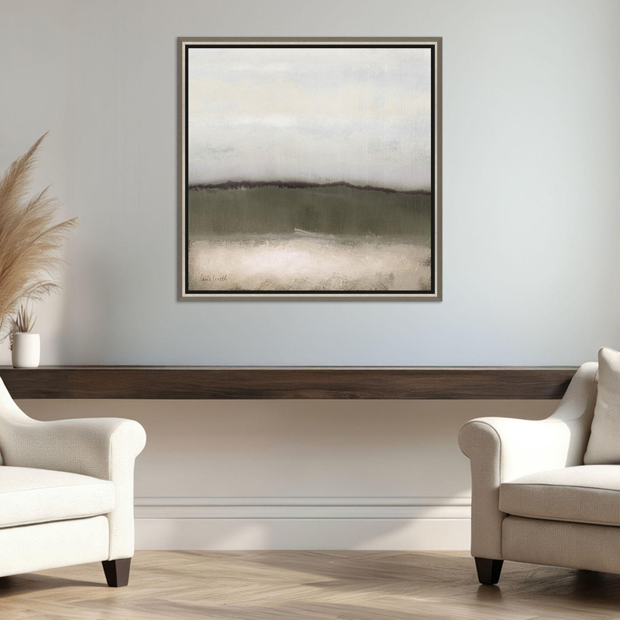 Paragon Clouds on Olive II Green 39 X 39 X 3 Wall Art