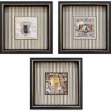 Paragon Vintage Collages I S/3 Black 14 X 14 X 3 Wall Art