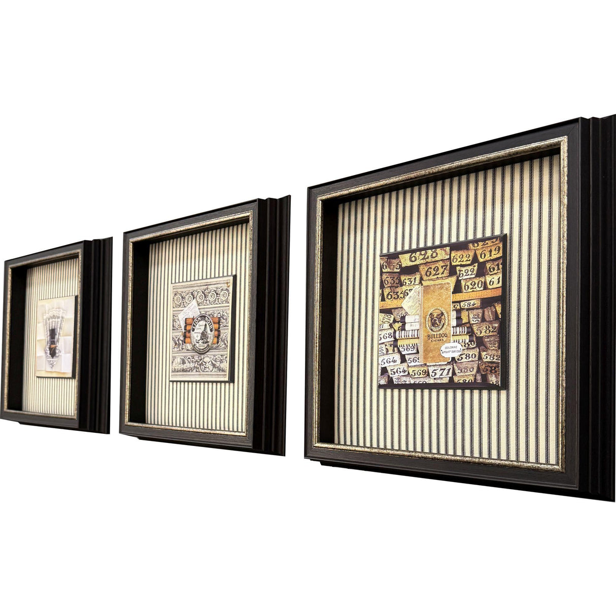 Paragon Vintage Collages I S/3 Black 14 X 14 X 3 Wall Art