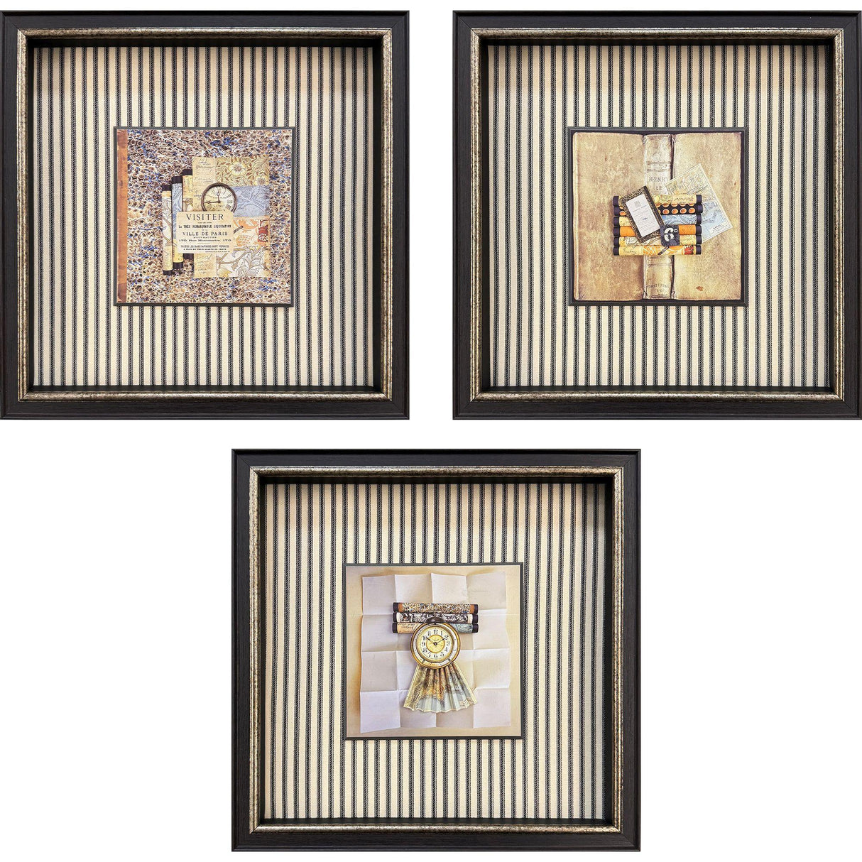 Paragon Vintage Collages II S/3 Black 14 X 14 X 3 Wall Art