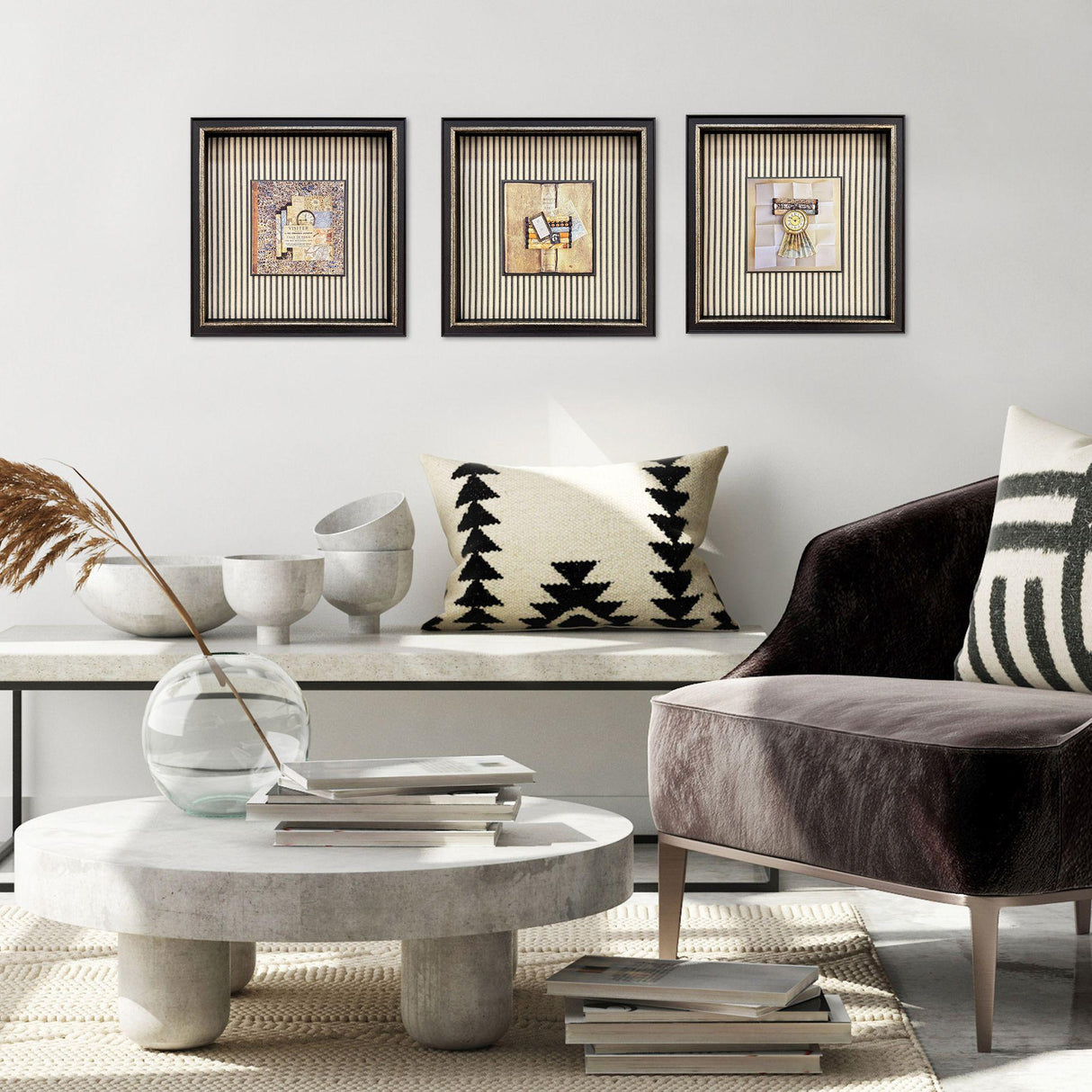 Paragon Vintage Collages II S/3 Black 14 X 14 X 3 Wall Art