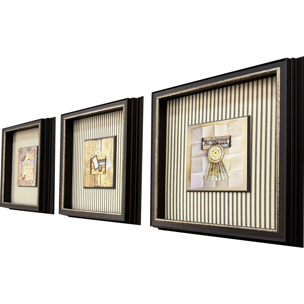Paragon Vintage Collages II S/3 Black 14 X 14 X 3 Wall Art