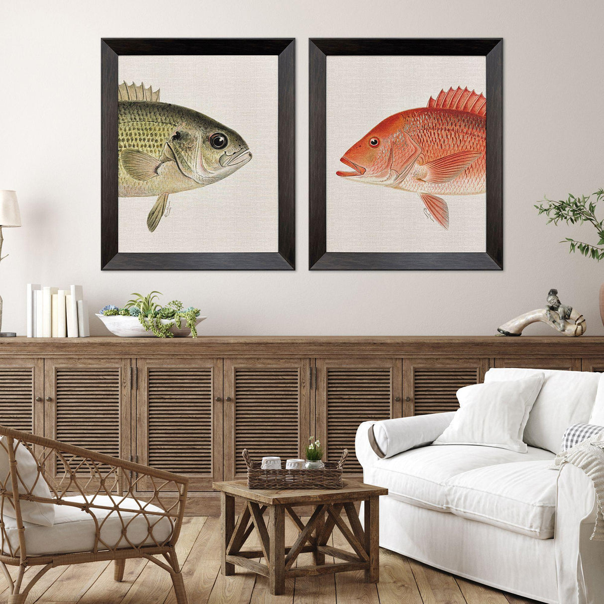 Paragon Green/Red Fish S/2 Multi 34 X 28 X 3 Wall Art
