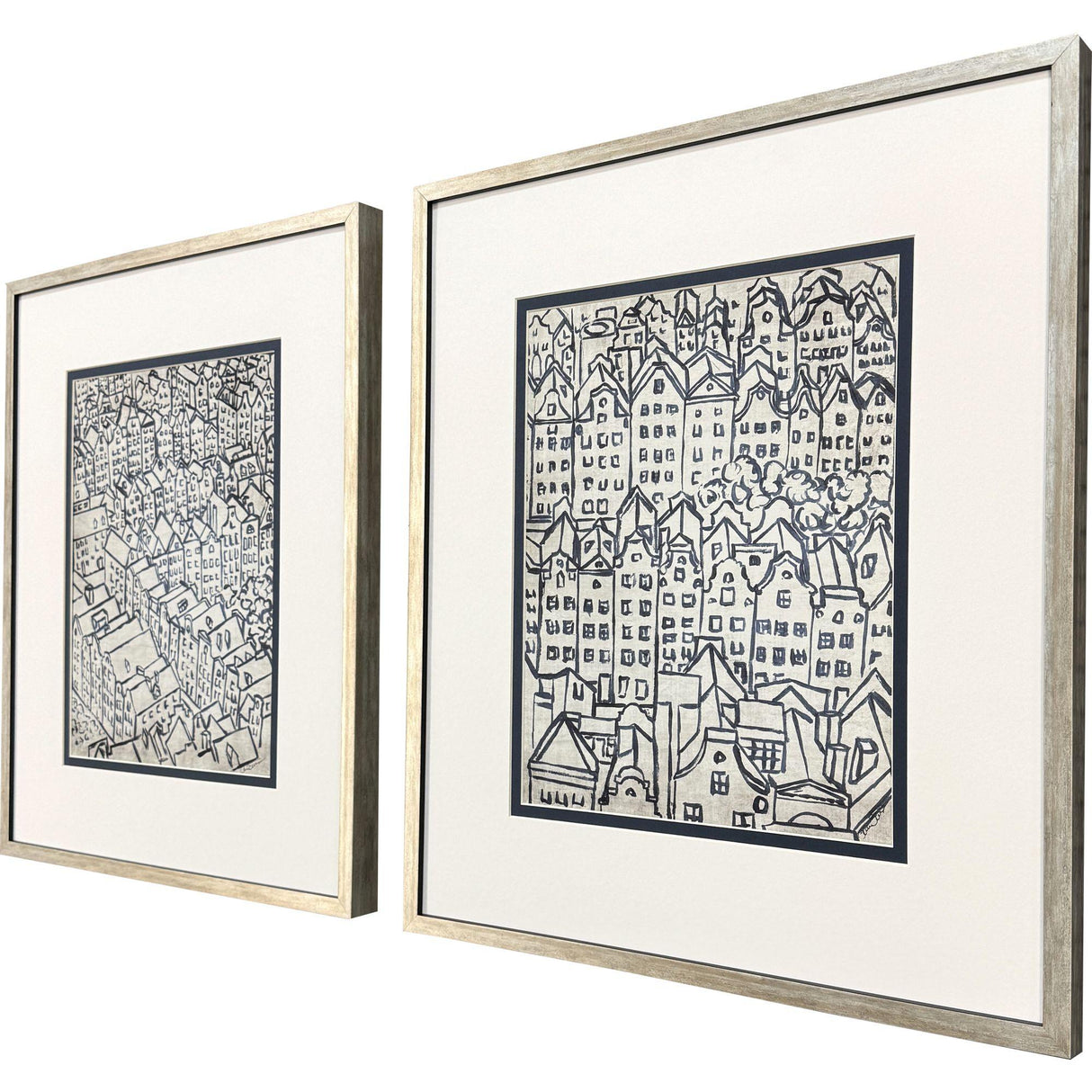 Paragon Europe Rooftops S/2 Blue 22 X 19 X 2 Wall Art