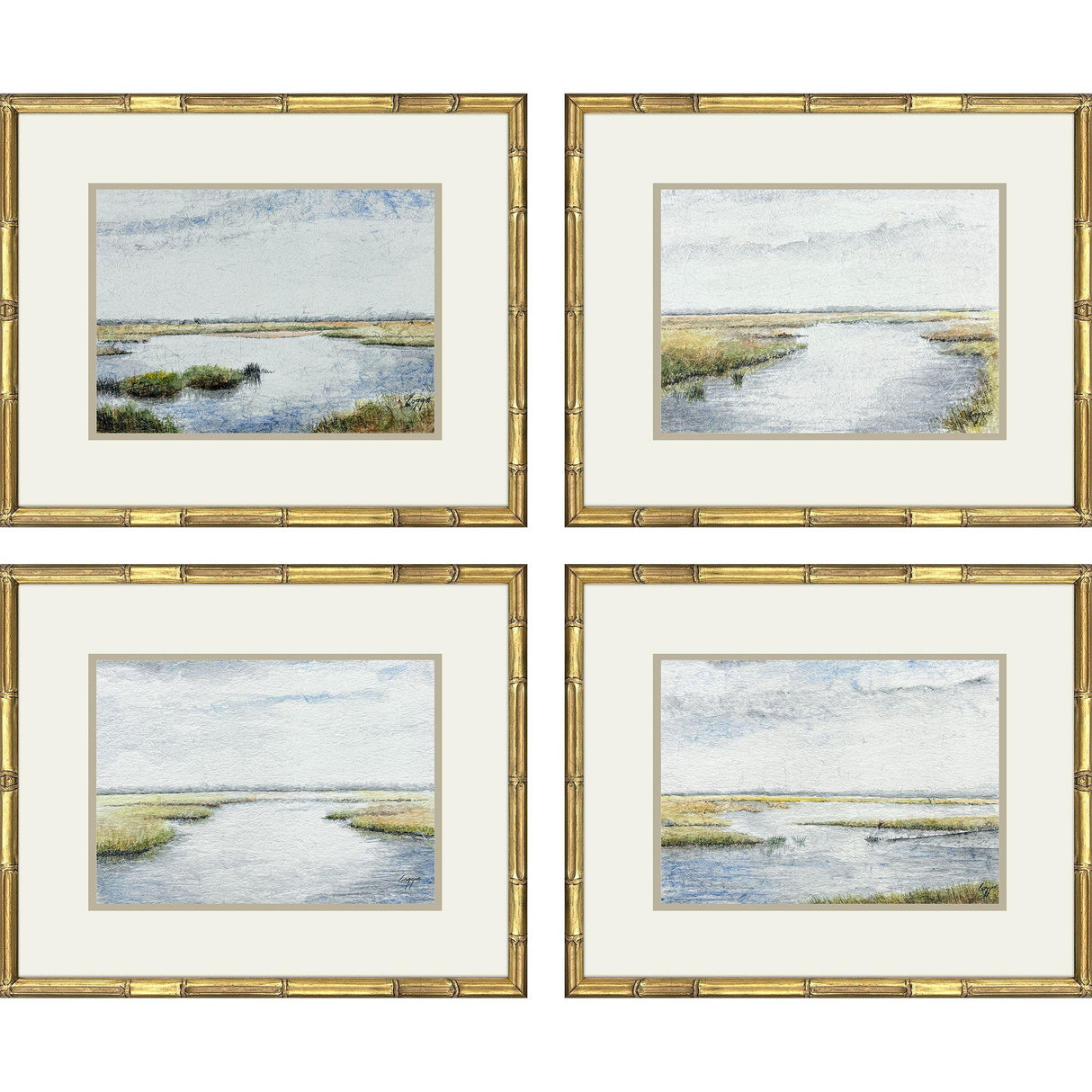 Paragon Echoes of the Marsh S/4 Blue 19 X 23 X 2 Wall Art