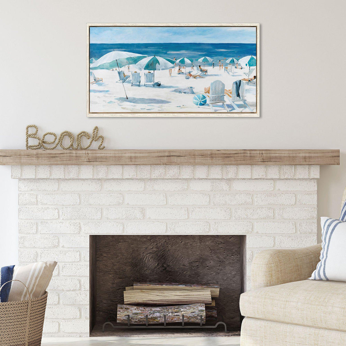 Paragon Umbrella Beach Blue 18 X 34 X 3 Wall Art