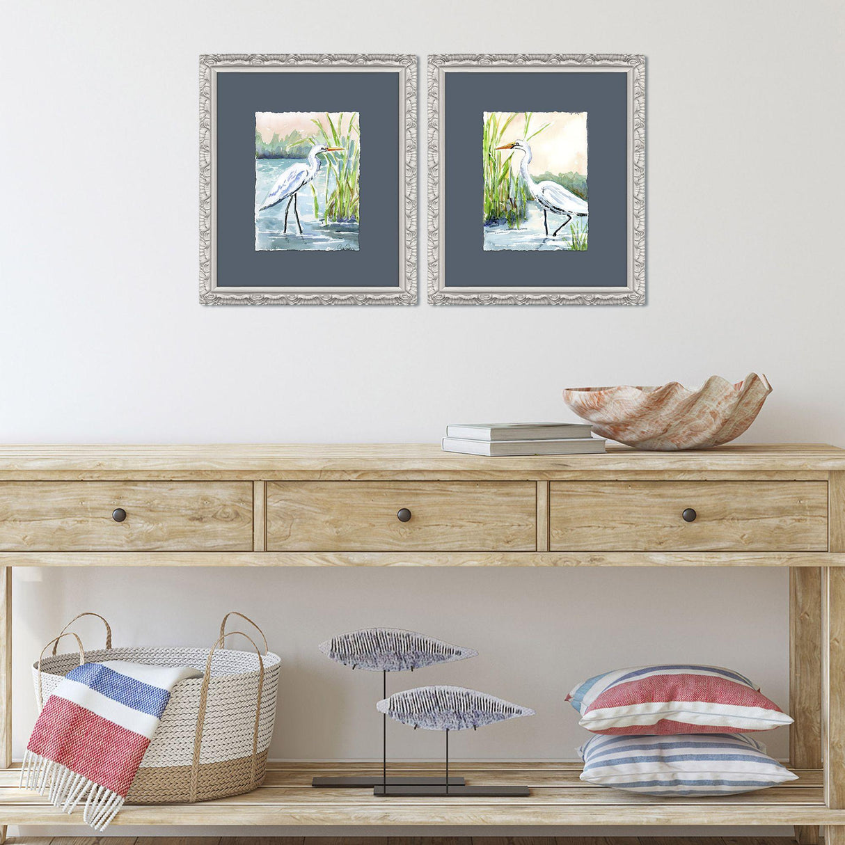 Paragon Wading in Shallows S/2 Blue 15 X 13 X 1 Wall Art