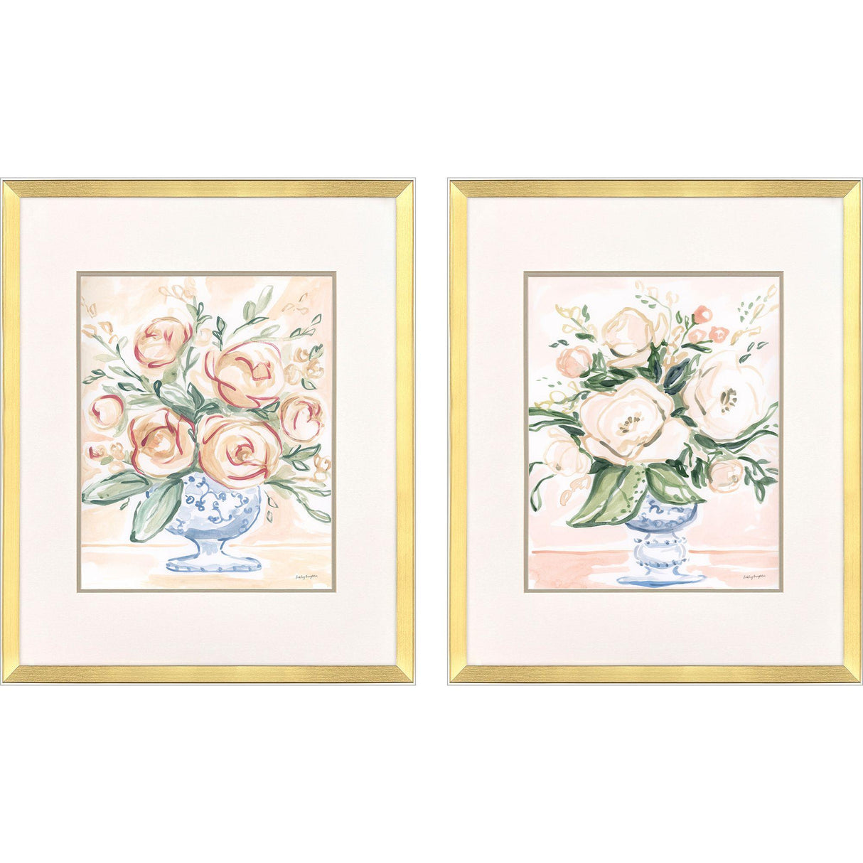 Paragon Pastel Florals I S/2 Blue 32 X 26 X 2 Wall Art