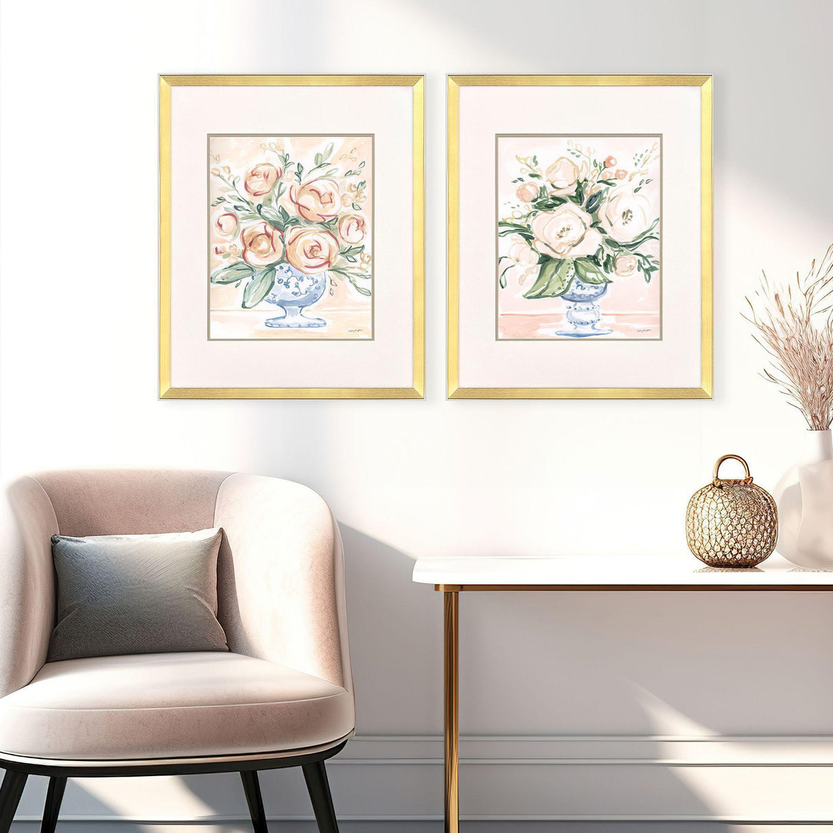 Paragon Pastel Florals I S/2 Blue 32 X 26 X 2 Wall Art