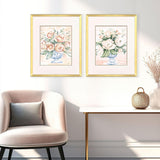 Paragon Pastel Florals I S/2 Blue 32 X 26 X 2 Wall Art